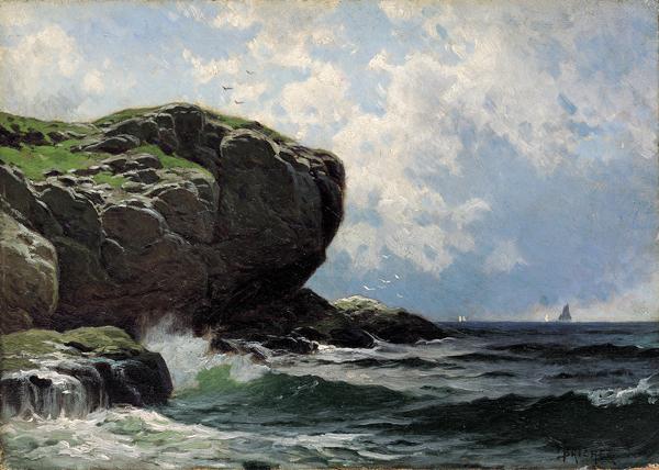 Alfred Thompson Bricher Rocky Head with Sailboats in Distance oil painting image